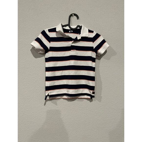 Janie and Jack Other - Janie and Jack Boys Size 5 Striped Short Sleeve Polo Shirt White Blue